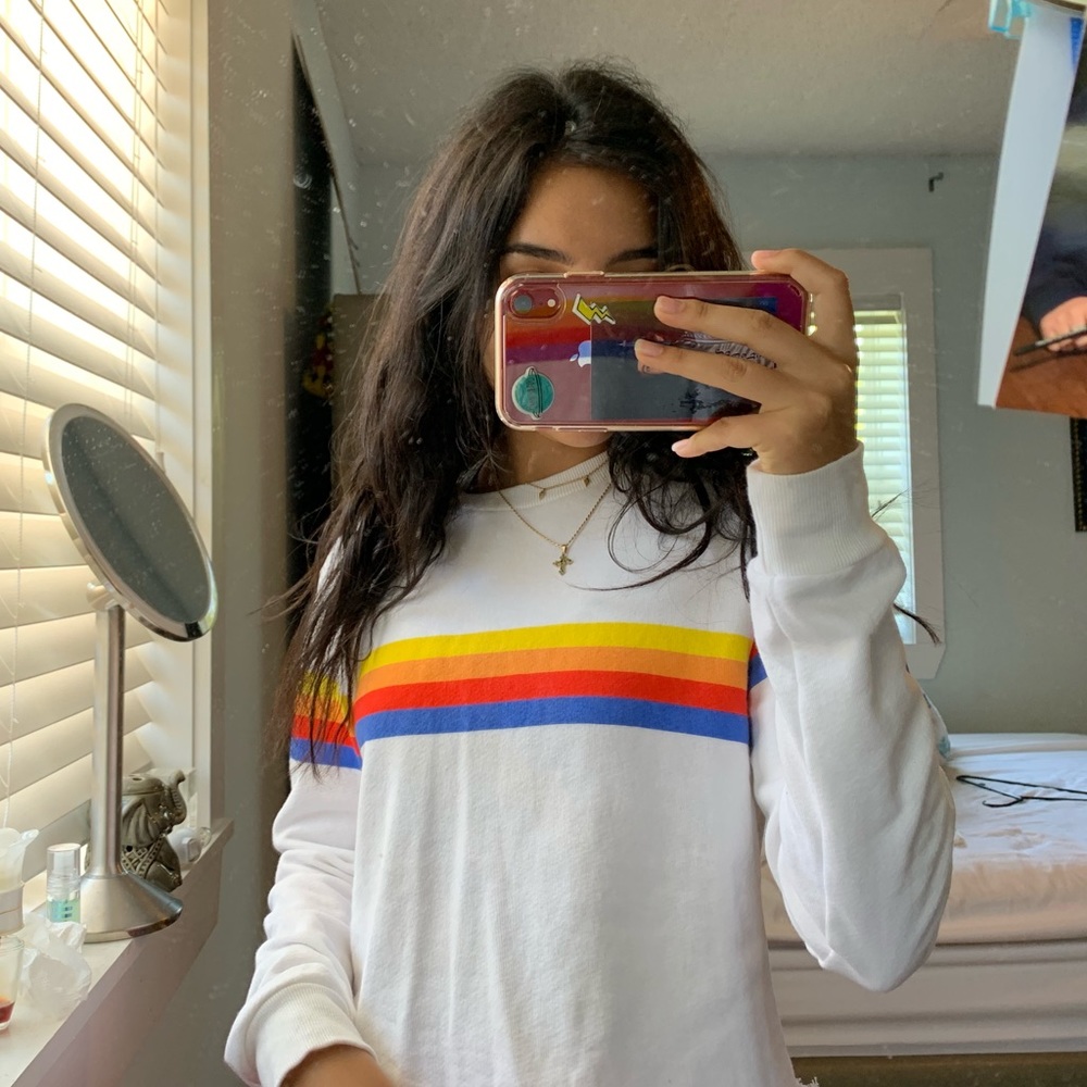 🌈FULL TILT COLOR STRIPED CROPPED LONG SLEEVE🌈